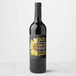 Etiqueta Para Botella De Vino Bendecida por ser llamada Mamá Abuela
