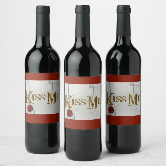 ETIQUETA PARA BOTELLA DE VINO BESO (Botellas)