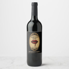 Etiqueta Para Botella De Vino Beso de vampiro 100% puro