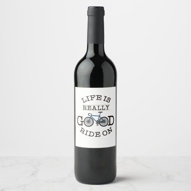 Etiqueta Para Botella De Vino Bicicleta (Anverso)
