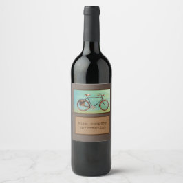 Etiqueta Para Botella De Vino Bicicleta mensajera