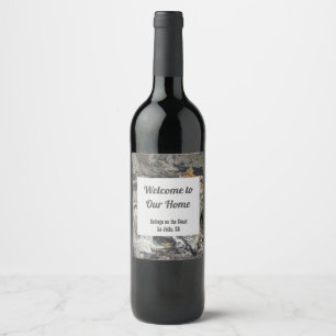 Etiqueta Para Botella De Vino Bienvenida a Huéspedes Playa Vacaciones Driftwood