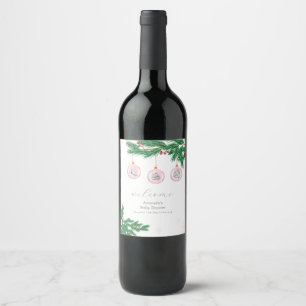 Etiqueta Para Botella De Vino Bienvenida a la ducha de bebé con adornos de ropa