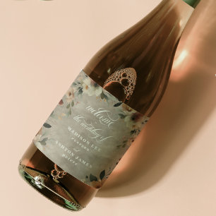 Etiqueta Para Botella De Vino Bienvenida al Boda Boho Sandy Beige Cottagecore