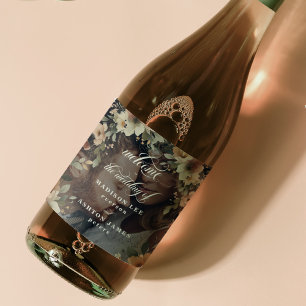Etiqueta Para Botella De Vino Bienvenida al Boda de la imagen floral de Cottagec