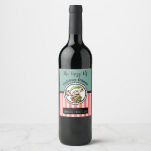 Etiqueta Para Botella De Vino Bienvenida de vacaciones con Ilustracion Elf de Na
