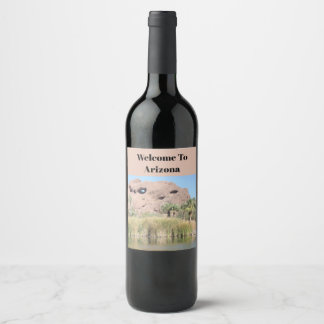 Etiqueta Para Botella De Vino Bienvenido a Arizona Phoenix Punto de Referencia M