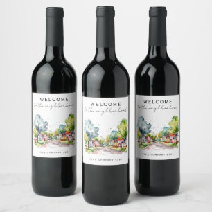 Etiqueta Para Botella De Vino Bienvenidos a la Realidad del Barrio