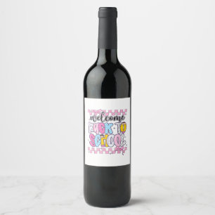 Etiqueta Para Botella De Vino Bienvenidos de vuelta al colegio 2026 Primer Día P