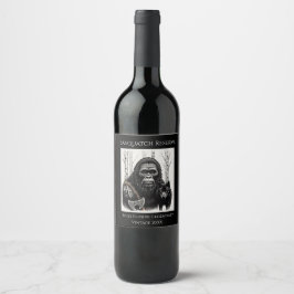 Etiqueta Para Botella De Vino Bigfoot y Wolf