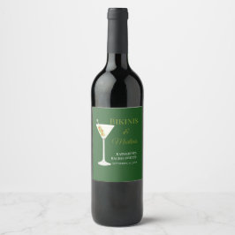 Etiqueta Para Botella De Vino Bikinis de lujo y fiesta de fin de semana de despe
