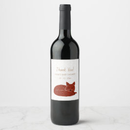 Etiqueta Para Botella De Vino Birchwoods Snowy Fox Gracias