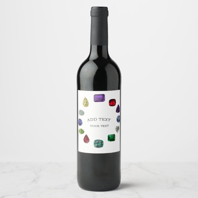 Etiqueta Para Botella De Vino Birthstone (Anverso)