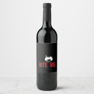 Etiqueta Para Botella De Vino Bite Me: Un giro fantasmal y juguetón"