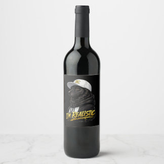 Etiqueta Para Botella De Vino Black Anime Dog Streetwear Art | I'm Realistic