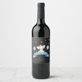 Etiqueta Para Botella De Vino black chalk baby boy shower elephant