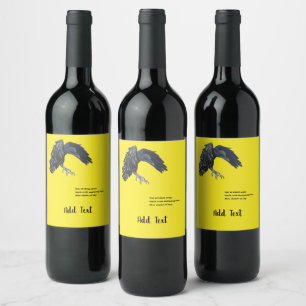 Etiqueta Para Botella De Vino Black Crow & Haiku personalizado