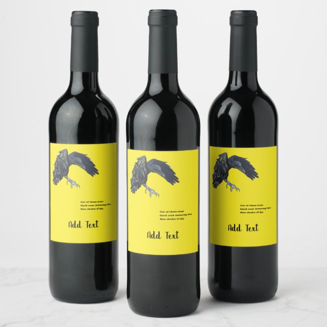 Etiqueta Para Botella De Vino Black Crow & Haiku personalizado (Botellas)