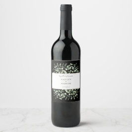 Etiqueta Para Botella De Vino Black Eucalyptus Together Forever Wedding 