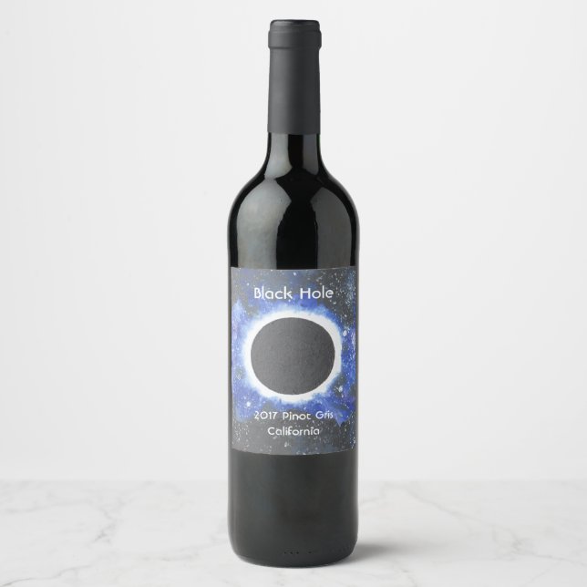 Etiqueta Para Botella De Vino Black Hole Pinot Gris (Anverso)