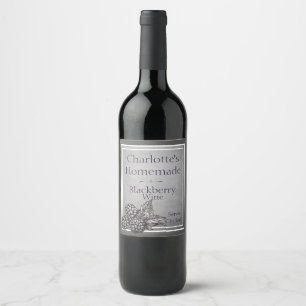 Etiqueta Para Botella De Vino Blackberry estilo de época Personalizado