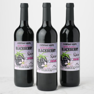 Etiqueta Para Botella De Vino Blackberry Fruit