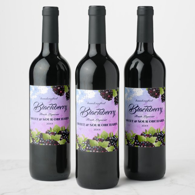 Etiqueta Para Botella De Vino Blackberry Fruit (Botellas)