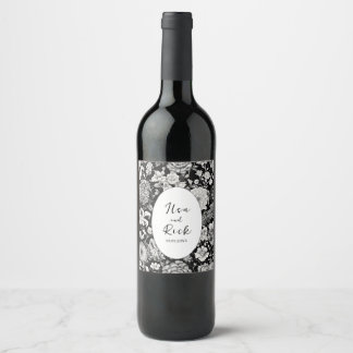 Etiqueta Para Botella De Vino Bloom nocturno: Elegante floral oscuro
