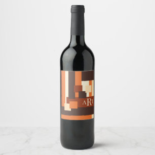 Etiqueta Para Botella De Vino Bloque de color de caída moderno personalizado