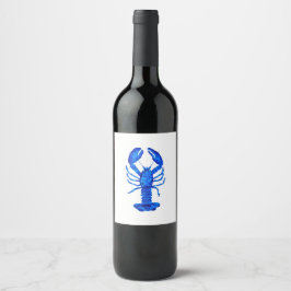 Etiqueta Para Botella De Vino Blue Lobster