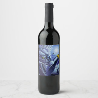 Etiqueta Para Botella De Vino Blue Ocean Dragon & Pearl