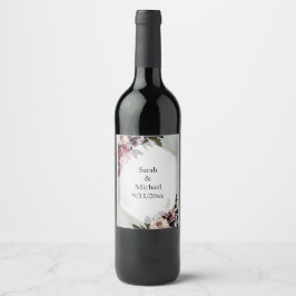 Etiqueta Para Botella De Vino Blush Botánico 
