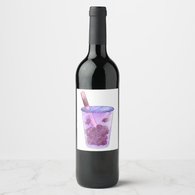 Etiqueta Para Botella De Vino Boba Cats (Anverso)