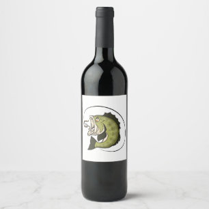 Etiqueta Para Botella De Vino Boca de lubina grande