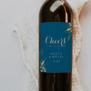 Etiqueta Para Botella De Vino Boda Alegra Verde Salvia Eucalipto Dorado
