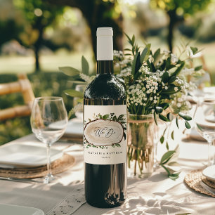 Etiqueta Para Botella De Vino boda botánica floral rústica personalizada