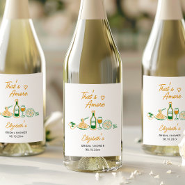 Etiqueta Para Botella De Vino Boda con Comida Rústica Italiana That's Amore