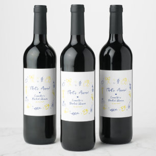 Etiqueta Para Botella De Vino Boda con Limón Italiano Dibujado a Mano That's Amo