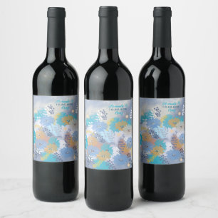 Etiqueta Para Botella De Vino Boda Costera de Playa Tropical Moderna