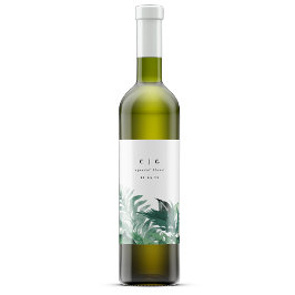 Etiqueta Para Botella De Vino Boda de acuarela moderna y verde fresco