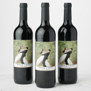 Etiqueta Para Botella De Vino Boda de Amor Foto Personalizada