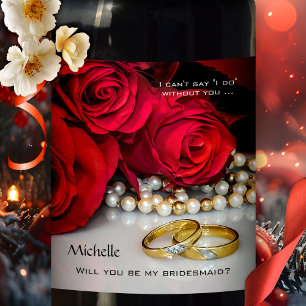 Etiqueta Para Botella De Vino Boda de amor verdadero o etiqueta de vino de rosas
