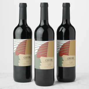 Etiqueta Para Botella De Vino Boda de bloques de color Saludos de otoño ID740