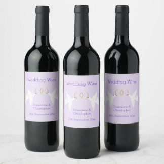 Etiqueta Para Botella De Vino Boda de color Lilac