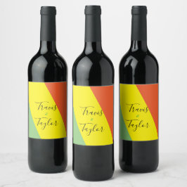 Etiqueta Para Botella De Vino Boda de colores de verano brillantes