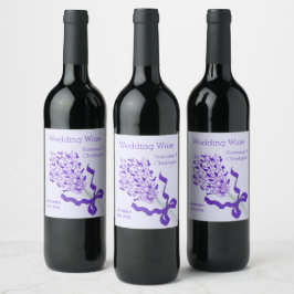 Etiqueta Para Botella De Vino Boda de diseño de Rubor Lavender