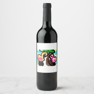 Etiqueta Para Botella De Vino Boda de flamencos rosados