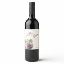 Boda de flores púrpura acuarela -