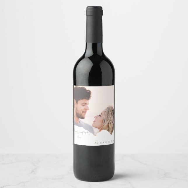 Etiqueta Para Botella De Vino Boda de fotografía de pareja personalizada Vino Fa (Anverso)