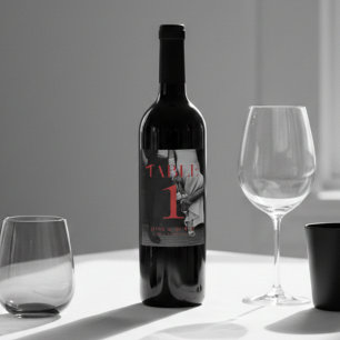 Etiqueta Para Botella De Vino Boda de fotografía negrita rojo moderno negro y bl